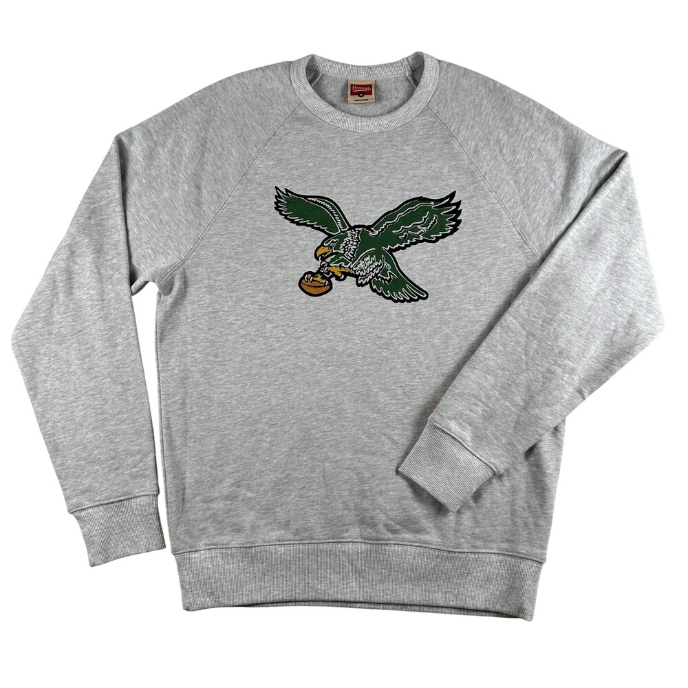 Philadelphia Eagles Sweatshirt Mens Medium Gray NFL Football Homage Crewneck